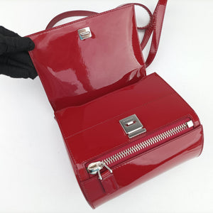 Pre-owned Givenchy Pandora Box Red Patent Leather shoulderbag | stylenewstar