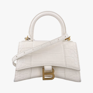 Pre-owned Balenciaga Hourglass mini White leather shoulderbag | stylenewstar