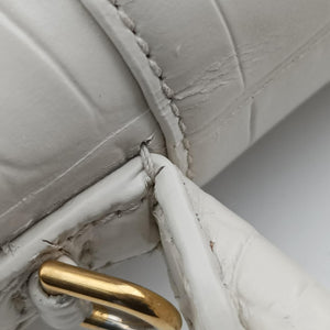 Pre-owned Balenciaga Hourglass mini White leather shoulderbag | stylenewstar