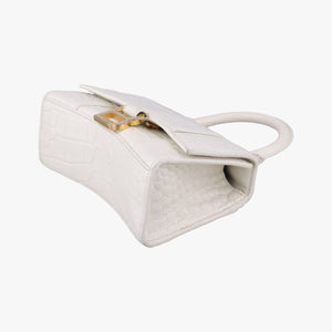 Pre-owned Balenciaga Hourglass mini White leather shoulderbag | stylenewstar
