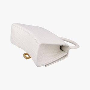 Pre-owned Balenciaga Hourglass mini White leather shoulderbag | stylenewstar