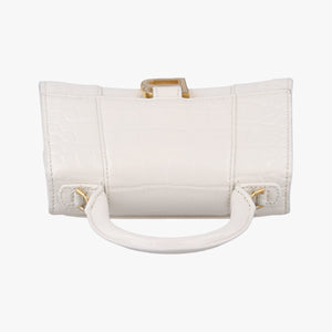 Pre-owned Balenciaga Hourglass mini White leather shoulderbag | stylenewstar