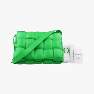 Pre-owned Bottega Veneta Padded Cassette Green lambskin shoulderbag | stylenewstar