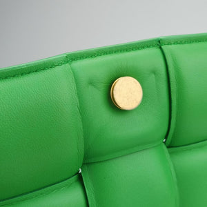 Pre-owned Bottega Veneta Padded Cassette Green lambskin shoulderbag | stylenewstar