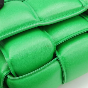 Pre-owned Bottega Veneta Padded Cassette Green lambskin shoulderbag | stylenewstar
