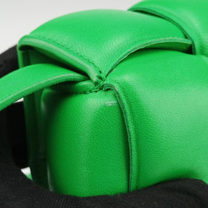 Pre-owned Bottega Veneta Padded Cassette Green lambskin shoulderbag | stylenewstar