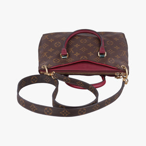 Vintage Louis Vuitton PALLAS brown×CERISE Monogram Canvas×calf leather M41175 shoulderbag | stylenewstar