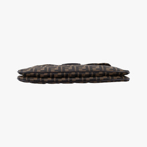 Pre-owned Fendi Zucca Baguette Brown canvas×leather 26796 shoulderbag | stylenewstar
