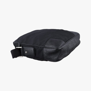 Pre-owned Gucci Guccissima Black canvas×leather 162783 shoulderbag | stylenewstar