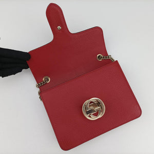 Pre-owned Gucci Interlocking G Red Leather 510304 shoulderbag | stylenewstar