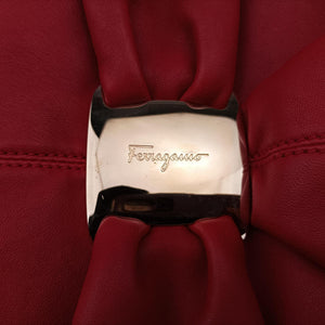 Pre-owned Ferragamo Vara Ribbon Red calfskin shoulderbag | stylenewstar