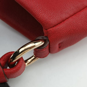 Pre-owned Ferragamo Vara Ribbon Red calfskin shoulderbag | stylenewstar