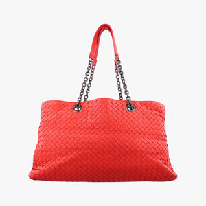 Pre-owned Bottega Veneta Intrecciato Red lambskin shoulderbag | stylenewstar