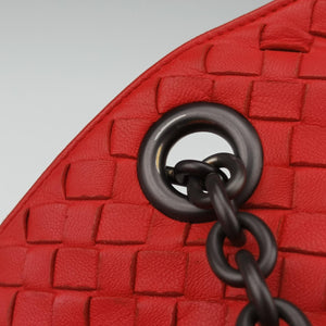Pre-owned Bottega Veneta Intrecciato Red lambskin shoulderbag | stylenewstar