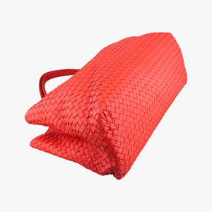 Pre-owned Bottega Veneta Intrecciato Red lambskin shoulderbag | stylenewstar