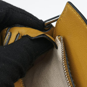 Pre-owned Loewe Puzzle mini Beige × Khaki × Yellow Leather shoulderbag | stylenewstar