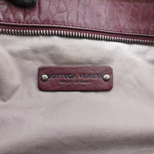 Pre-owned Bottega Veneta Intrecciato Burgundy Leather shoulderbag | stylenewstar