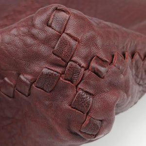 Pre-owned Bottega Veneta Intrecciato Burgundy Leather shoulderbag | stylenewstar