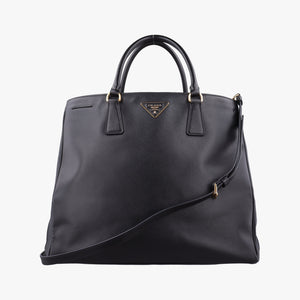 Pre-owned Prada Galleria Black SAFFIANO Leather BN1802 shoulderbag | stylenewstar