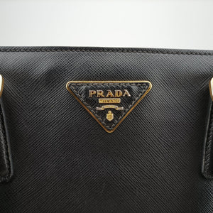 Pre-owned Prada Galleria Black SAFFIANO Leather BN1802 shoulderbag | stylenewstar
