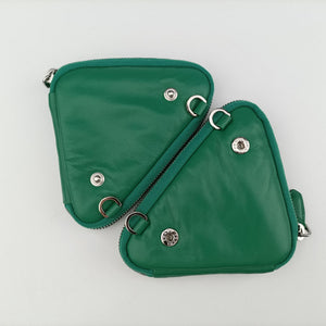 Pre-owned Prada triangle mini Green Leather 1NR015 shoulderbag | stylenewstar
