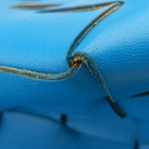 Secondhand Bottega Veneta padded intrecciato Blue lambskin handbag | stylenewstar