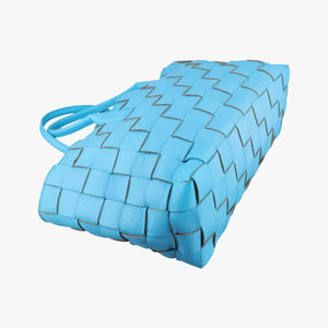 Secondhand Bottega Veneta padded intrecciato Blue lambskin handbag | stylenewstar