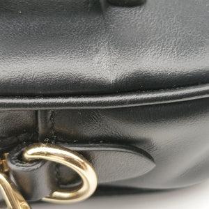 Pre-owned Miu Miu logo Black leather bum bag/waist bag | stylenewstar