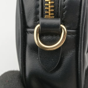 Pre-owned Miu Miu logo Black leather bum bag/waist bag | stylenewstar