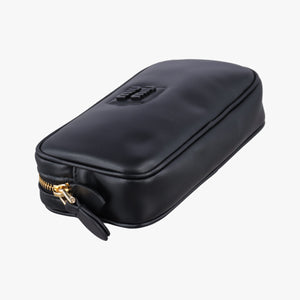 Pre-owned Miu Miu logo Black leather bum bag/waist bag | stylenewstar