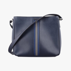 Vintage Prada Stripe Navy × Blue × Gray Saffiano Leather shoulderbag | stylenewstar
