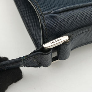 Vintage Prada Stripe Navy × Blue × Gray Saffiano Leather shoulderbag | stylenewstar