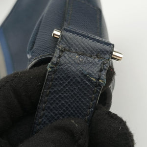 Vintage Prada Stripe Navy × Blue × Gray Saffiano Leather shoulderbag | stylenewstar