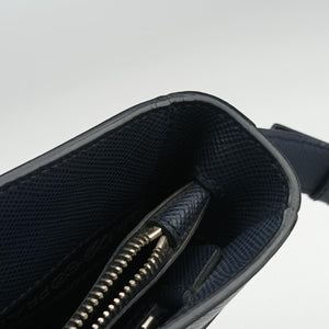 Vintage Prada Stripe Navy × Blue × Gray Saffiano Leather shoulderbag | stylenewstar