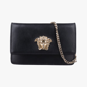 Secondhand VERSACE La Medusa Black Leather shoulderbag | stylenewstar
