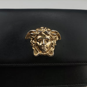 Secondhand VERSACE La Medusa Black Leather shoulderbag | stylenewstar