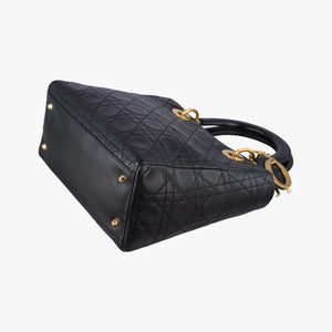 Pre-owned Christian Dior Lady Dior Black lambskin handbag | stylenewstar