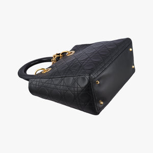 Pre-owned Christian Dior Lady Dior Black lambskin handbag | stylenewstar
