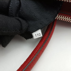 Pre-owned Prada Twin Pocket Winged Tote Red Leather BN2619 shoulderbag | stylenewstar