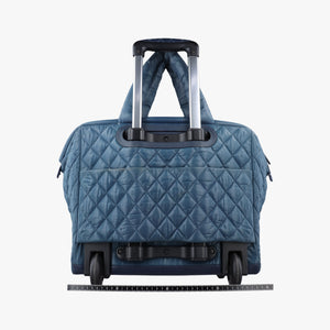 Pre-owned Chanel Cococoon Quilting Blue Nylon×Leather A47107 suitcase | stylenewstar