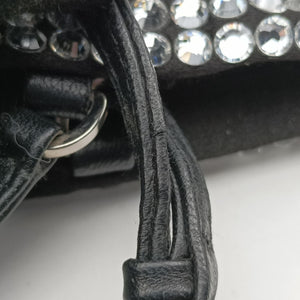 Pre-owned Prada Rosa Satin Crystal Mini Tote Black Rhinestone 1BA253 shoulderbag | stylenewstar