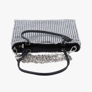 Pre-owned Prada Rosa Satin Crystal Mini Tote Black Rhinestone 1BA253 shoulderbag | stylenewstar