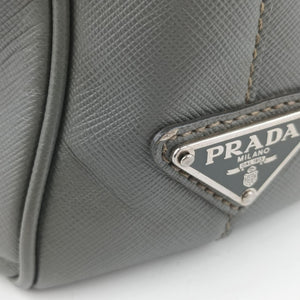 Pre-owned Prada Briefcase Grey SAFFIANO Leather VS305M handbag | stylenewstar