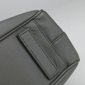 Pre-owned Prada Briefcase Grey SAFFIANO Leather VS305M handbag | stylenewstar