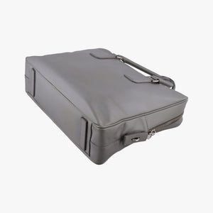 Pre-owned Prada Briefcase Grey SAFFIANO Leather VS305M handbag | stylenewstar