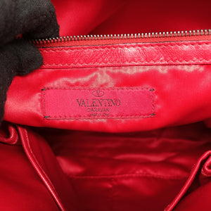 Secondhand Valentino Petale Rose Dome Red Leather shoulderbag | stylenewstar