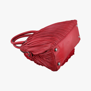 Secondhand Valentino Petale Rose Dome Red Leather shoulderbag | stylenewstar