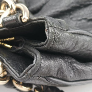Pre-owned Fendi Mia Black Leather 8BR615 shoulderbag | stylenewstar