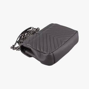 Pre-owned Yves Saint Laurent COLLEGE Grey Leather 487213 shoulderbag | stylenewstar