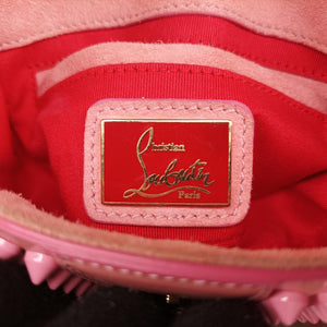 Pre-owned Christian Louboutin Sweet Charity Scarabe Spike Pink Patent shoulderbag | stylenewstar